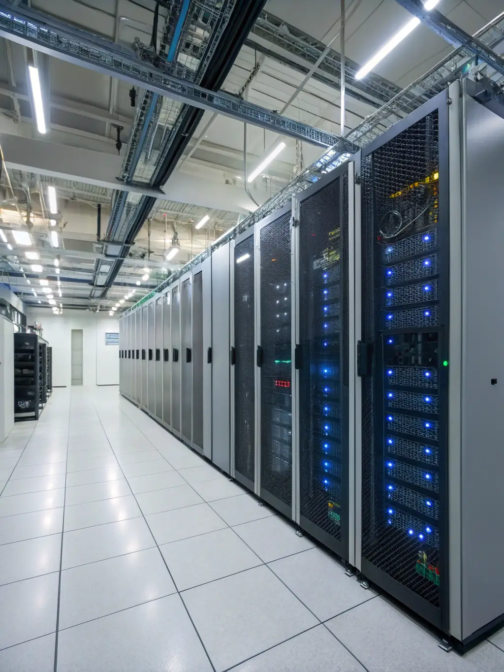 An illustration of edge computing devices embedded within a smart building, processing data locally and communicating with a central server, highlighting the real-time responsiveness of Greensmart's edge-based solutions.